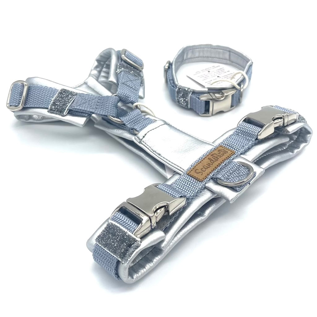 Hundegeschirr Silber Grau Metallic von ScandiPaws