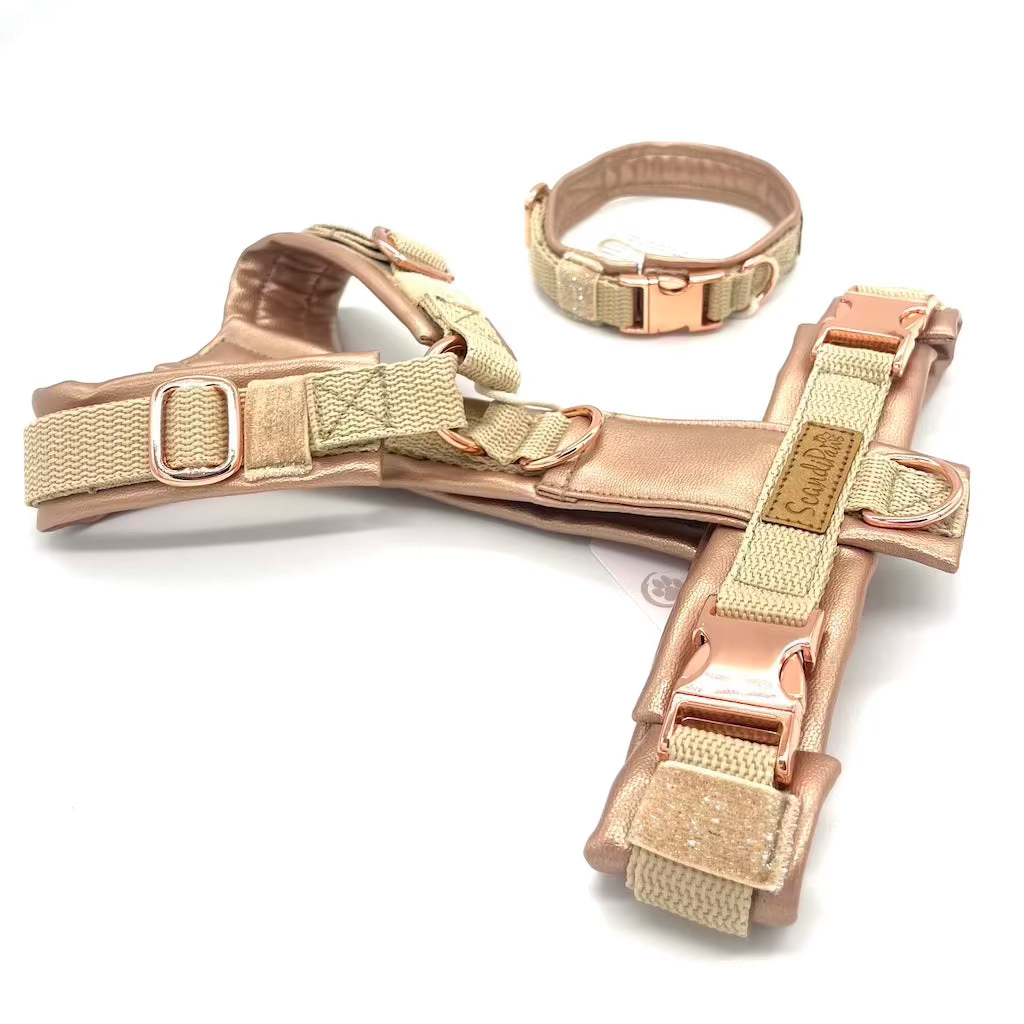 Hundegeschirr Rosegold Beige Metallic von ScandiPaws