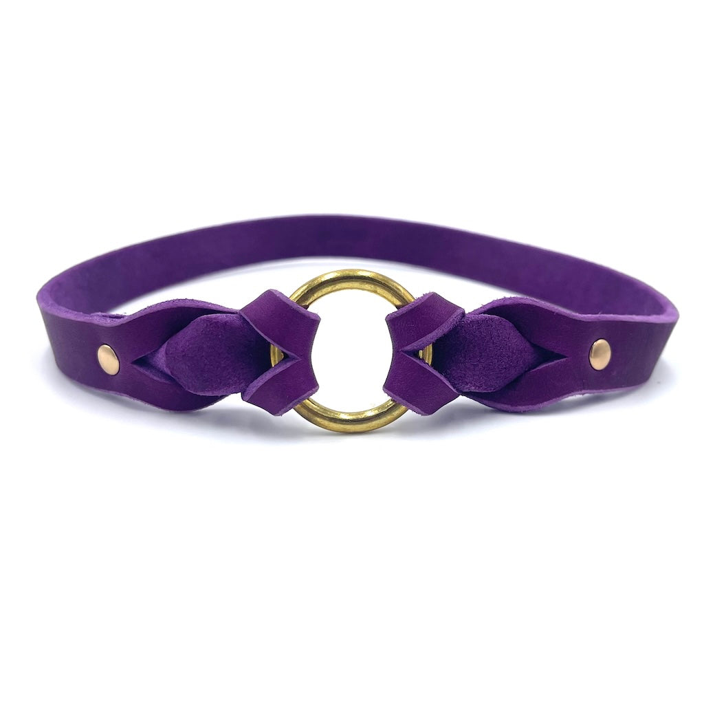 Halsband aus Fettleder für die Steuermarke / Namensmarke in Schwarz (Kopie)