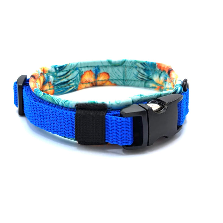 Hochwertiges Hundehalsband aus robustem Material, verstellbar und komfortabel, ideal für Spaziergänge und Sicherheit, in modernem Design. Hunde Halsband Schwarz Black Queen Königsblau Blau Blue Aloha Hawaii