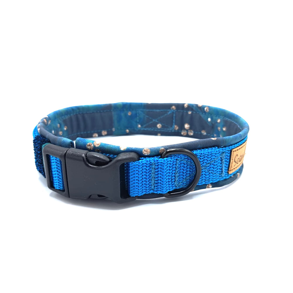 Hundehalsband aus robustem Material, verstellbar und komfortabel. Hunde Halsband night Ski blau Blue