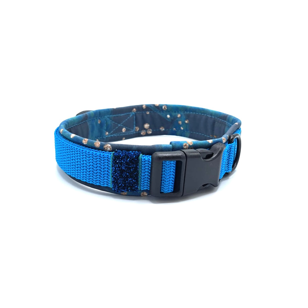 Hundehalsband aus robustem Material, verstellbar und komfortabel. Hunde Halsband night Ski blau Blue