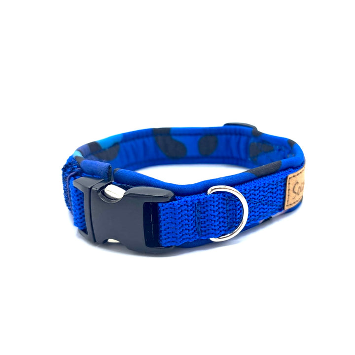 Hundehalsband aus robustem Material, verstellbar und komfortabel. Hunde Halsband dark Leo Leopard blau Blue