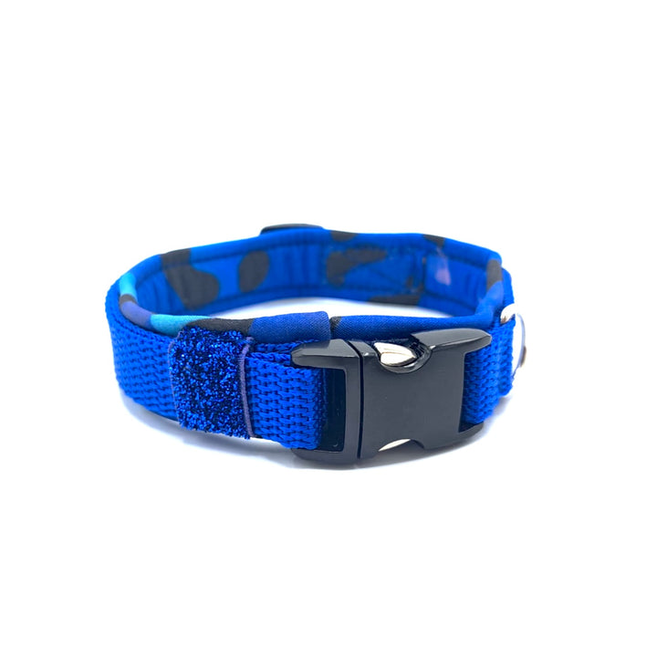 Hundehalsband aus robustem Material, verstellbar und komfortabel. Hunde Halsband dark Leo Leopard blau Blue