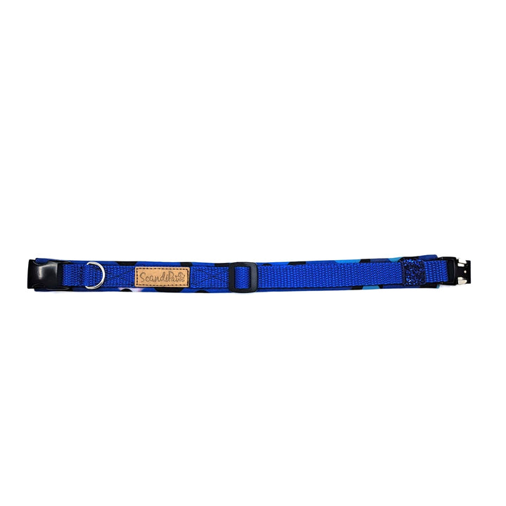 Hundehalsband aus robustem Material, verstellbar und komfortabel. Hunde Halsband dark Leo Leopard blau Blue