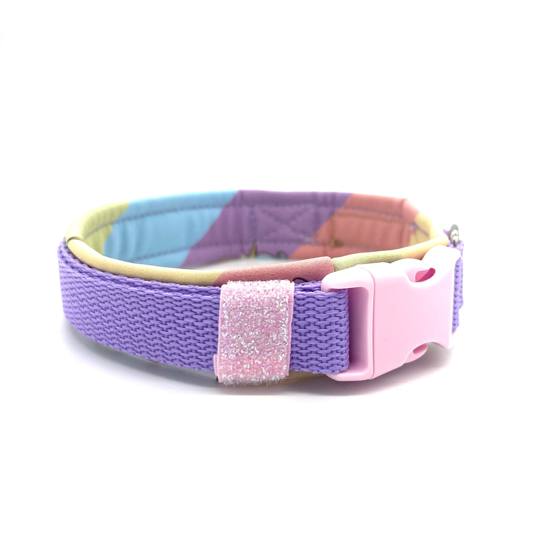 Hundehalsband aus robustem Material, verstellbar und komfortabel. Hunde Halsband Einhorn Unicorn rosa lila flieder