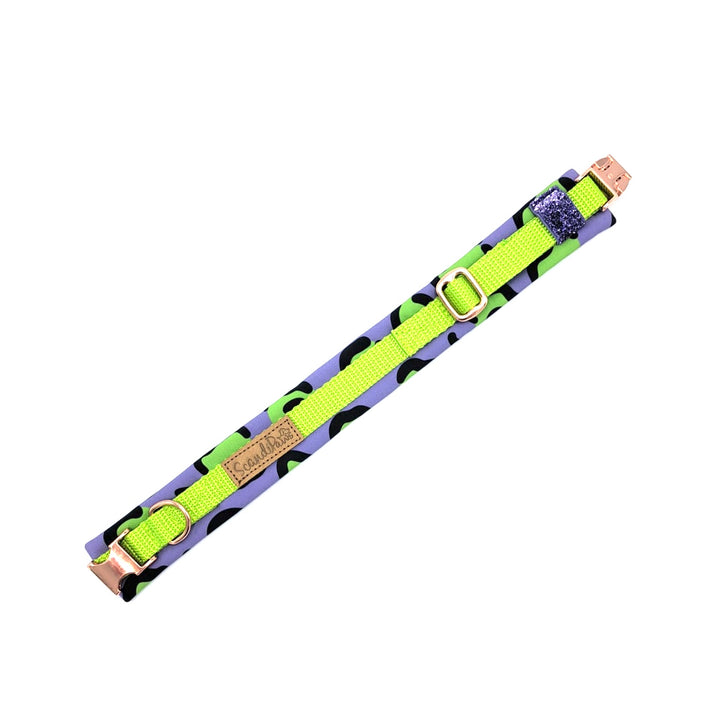 Hundehalsband aus robustem Material, verstellbar und komfortabel. Hunde Halsband Neon style Lemon pink schwarz grün