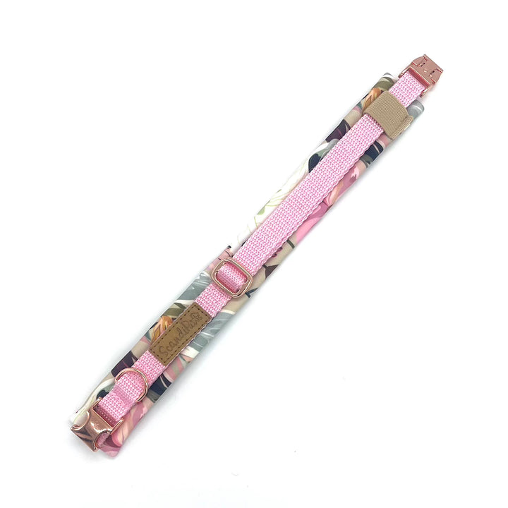 Hund Halsband Dog Dollar Rosa Pastell Blumen Rosegold