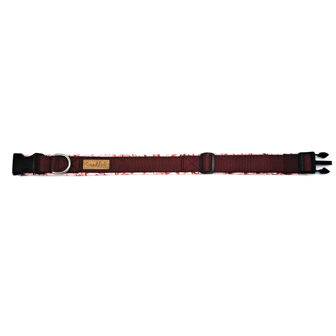 Hochwertiges Hundehalsband aus robustem Material, verstellbar und komfortabel. halsband Rose Bordeaux