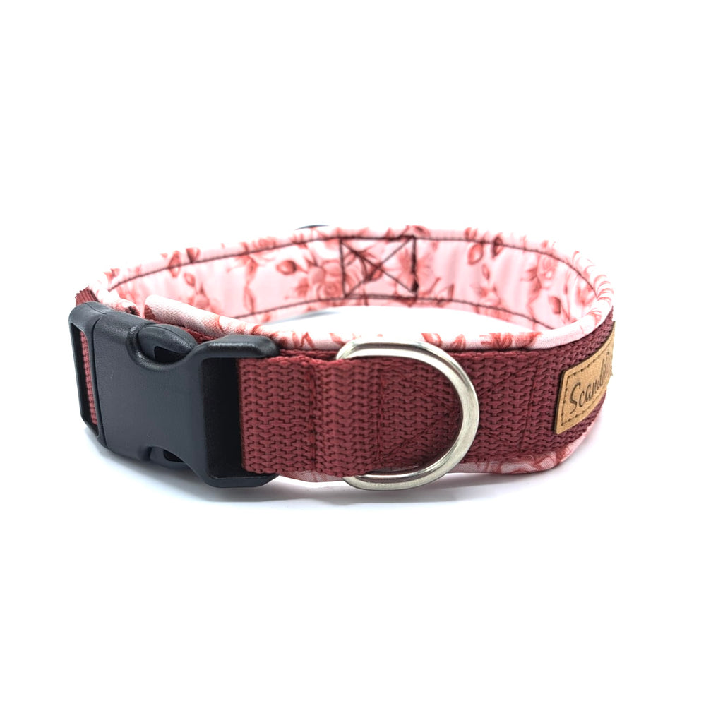 Hochwertiges Hundehalsband aus robustem Material, verstellbar und komfortabel. halsband Rose Bordeaux