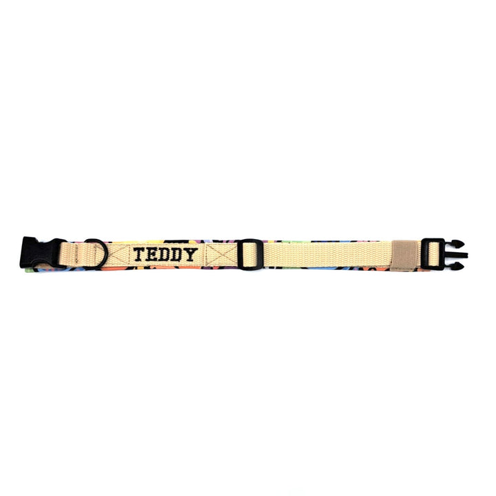 Hundehalsband aus robustem Material, verstellbar und komfortabel. Hunde Halsband happy nature wollweiß beige bunt 