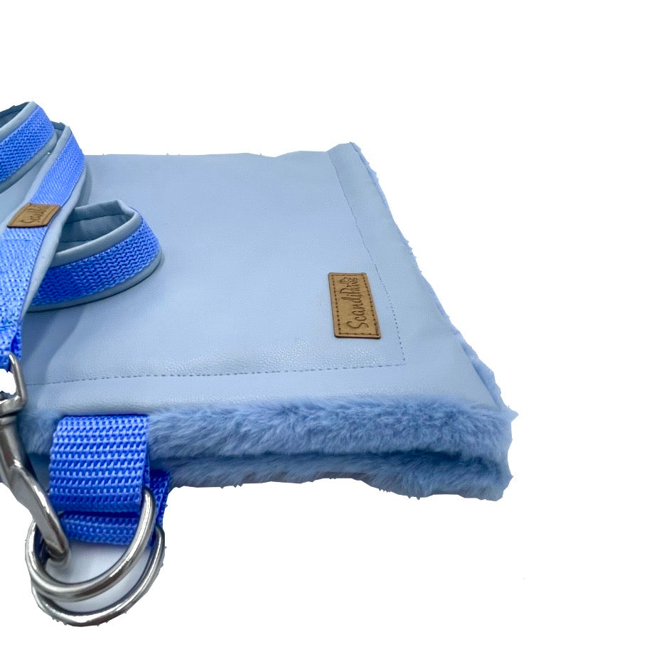 Hundedecke Hellblau Lederimitat