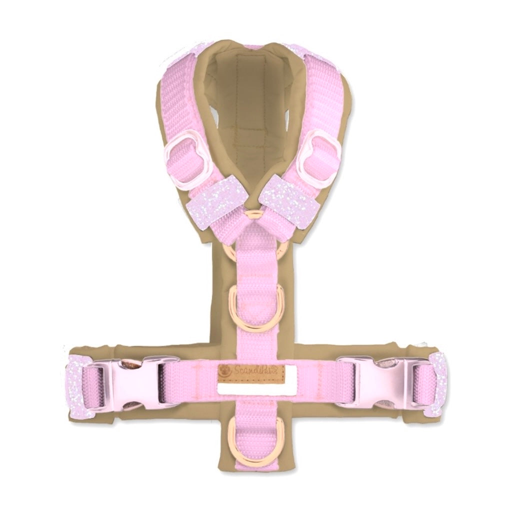 Hundegeschirr Rosa Beige (Polsterstoff: Lederimitat)