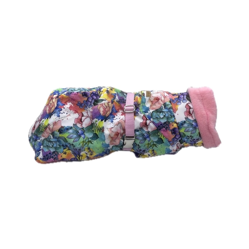  Hundemantel Blumen rosa von ScandiPaws größenverstellbar