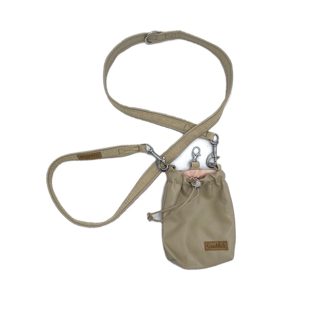 Hunde Leckerlibeutel Beige (Lederimitat)
