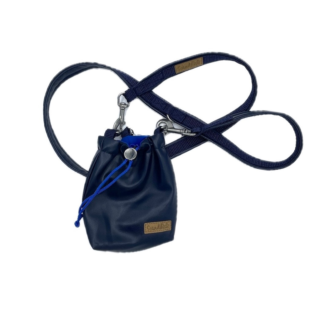 Hunde Leckerlibeutel Marine (Lederimitat)