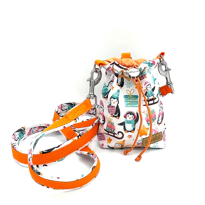 Leckerlibeutel Weihnachten Hund Hunde Orange Pinguin Goodiebag