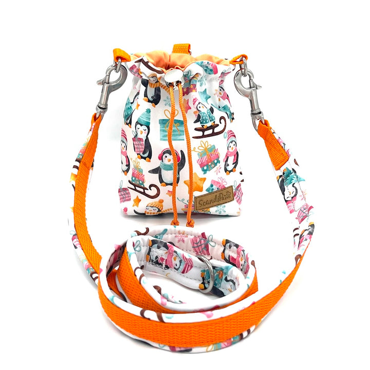 Leckerlibeutel Weihnachten Hund Hunde Orange Pinguin Goodiebag