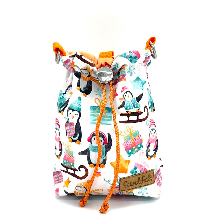 Leckerlibeutel Weihnachten Hund Hunde Orange Pinguin Goodiebag