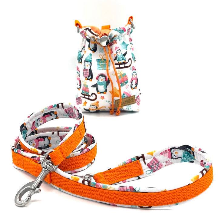 Leckerlibeutel Weihnachten Hund Hunde Orange Pinguin Goodiebag