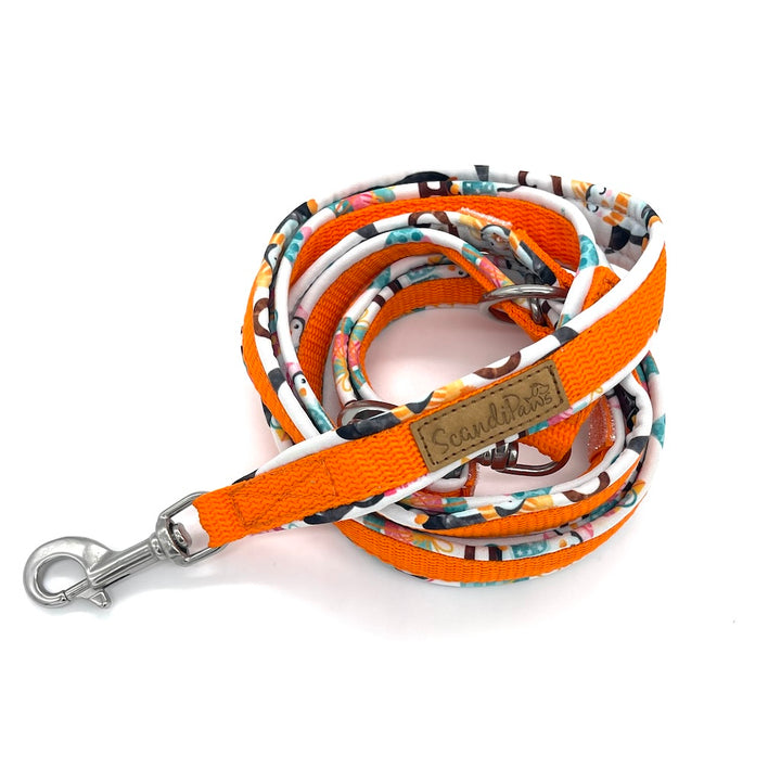 Hundeleine Weihnachten Pinguin Orange von ScandiPaws