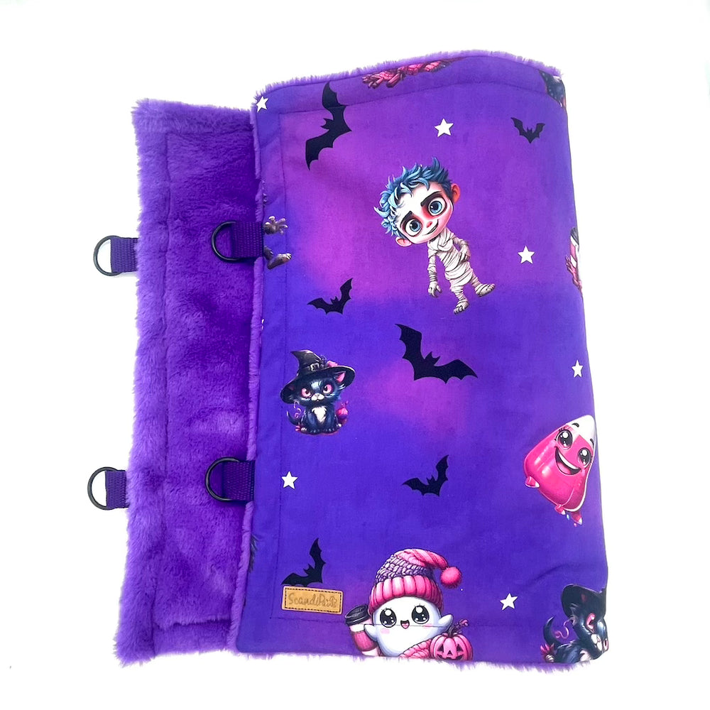 Halloween Hund Decke Reisedecke Lila  Fledermaus Geist Bats