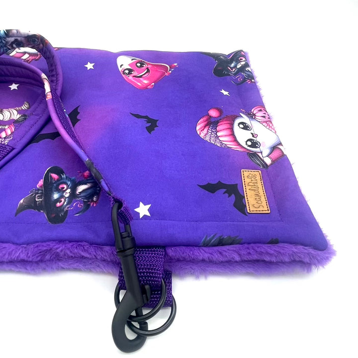 Halloween Hund Decke Reisedecke Lila  Fledermaus Geist Bats