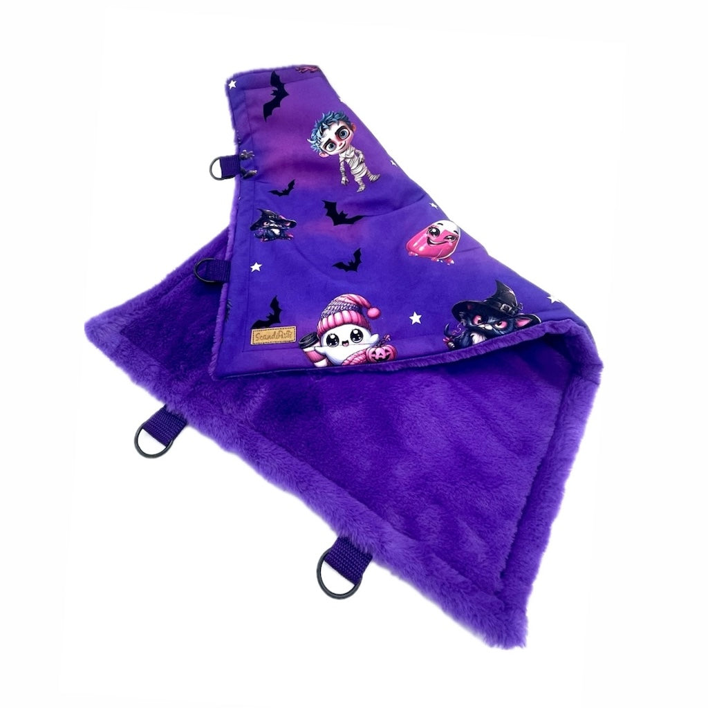Halloween Hund Decke Reisedecke Lila  Fledermaus Geist Bats