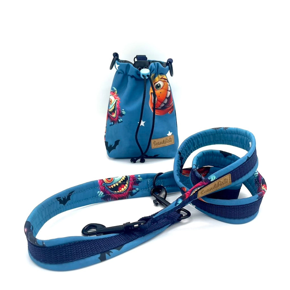 Hunde Leckerlibeutel Goodiebag Blau Monster Halloween