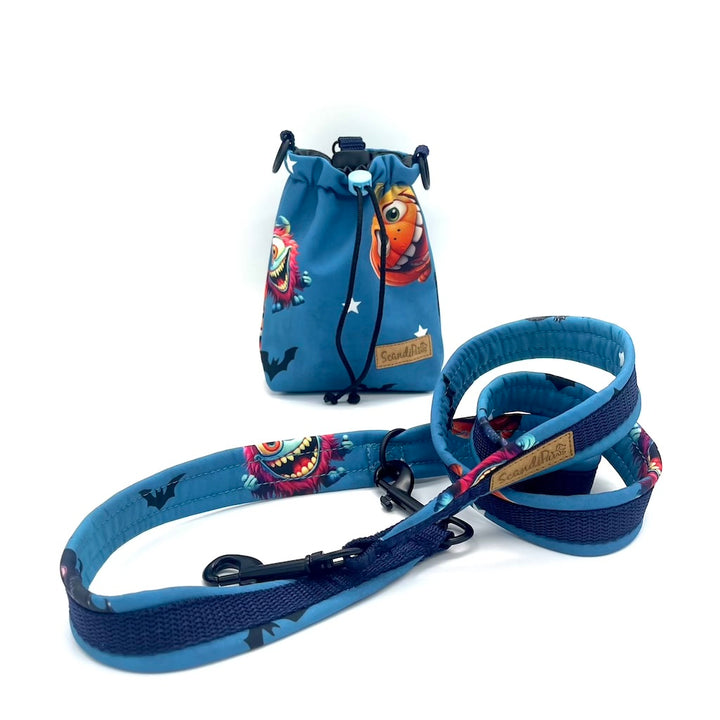 Hunde Leckerlibeutel Goodiebag Blau Monster Halloween