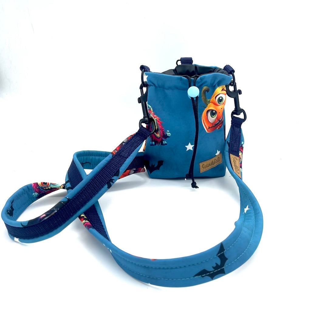 Hunde Leckerlibeutel Goodiebag Blau Monster Halloween