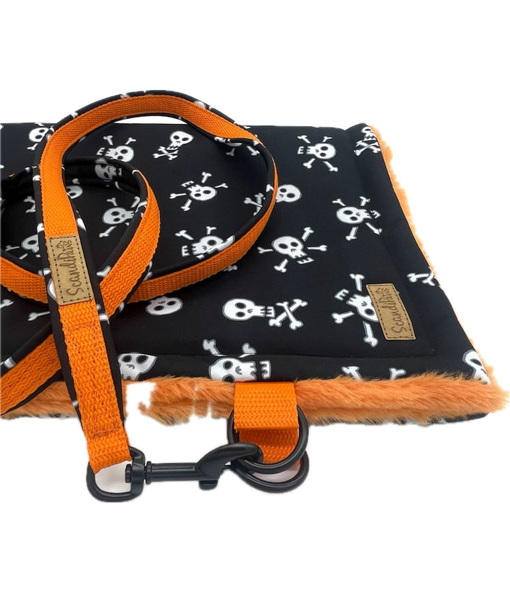 Halloween Hund Decke Reisedecke Orange Schwarz Skull Totenkopf