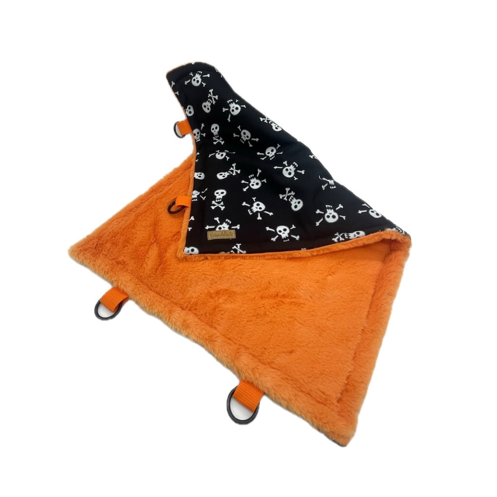 Halloween Hund Decke Reisedecke Orange Schwarz Skull Totenkopf
