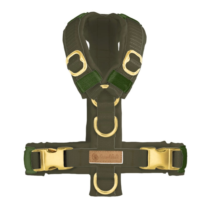 Hundegeschirr Khaki Gold