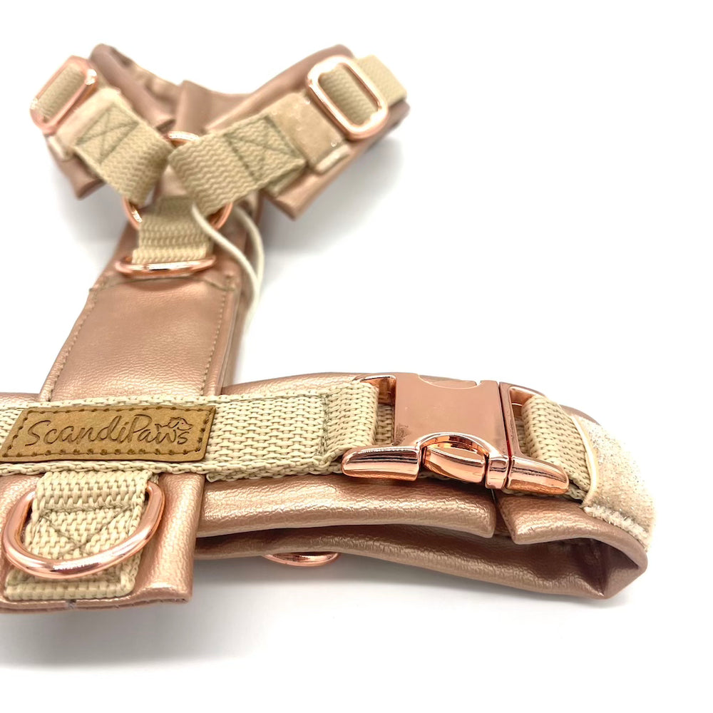 Hundegeschirr Rosegold Metallic 