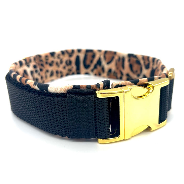 Hochwertiges Hundehalsband aus robustem Material, verstellbar und komfortabel. Halsband Leopard schwarz 