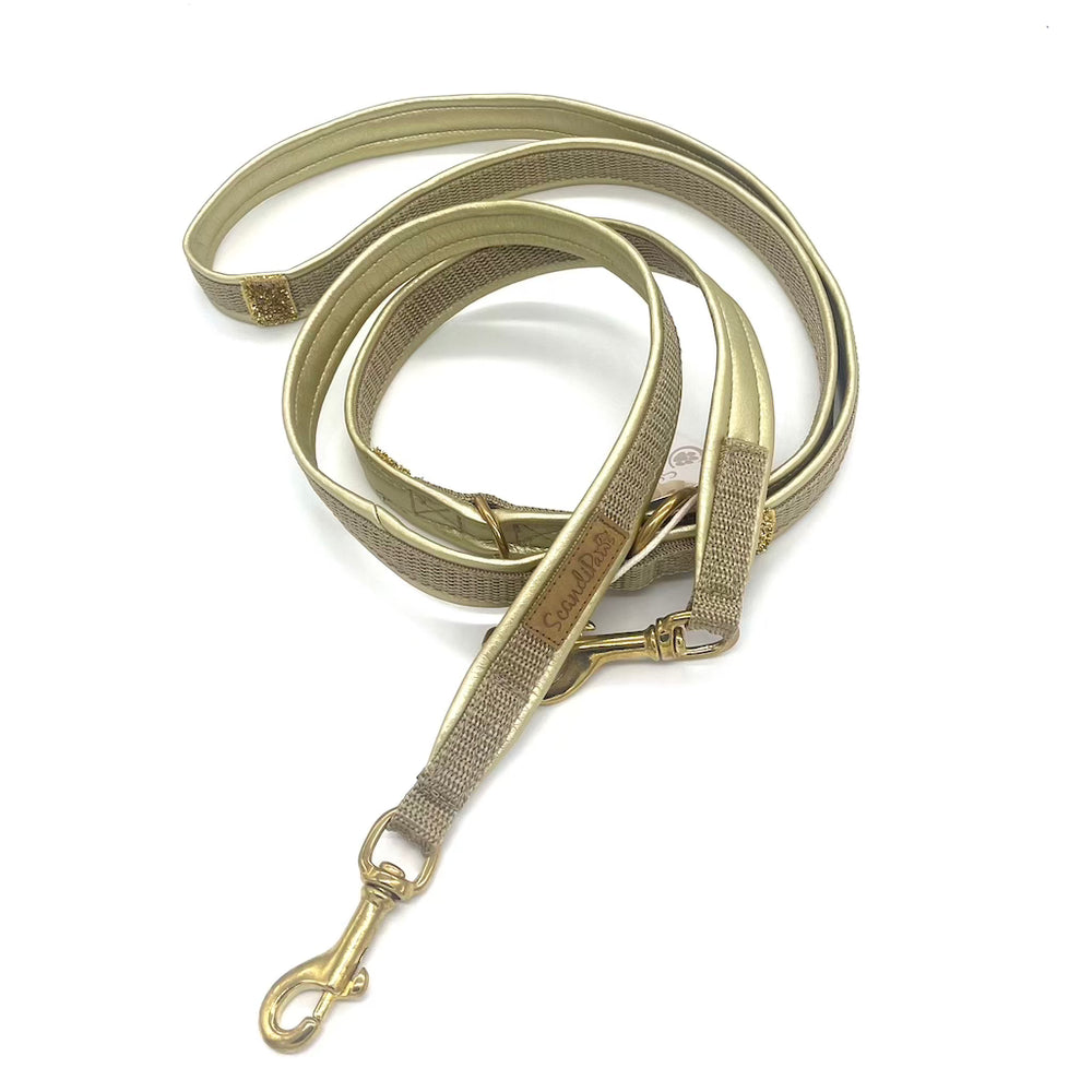 Premium Hundeleine verstellbar gold metallic von ScandiPaws