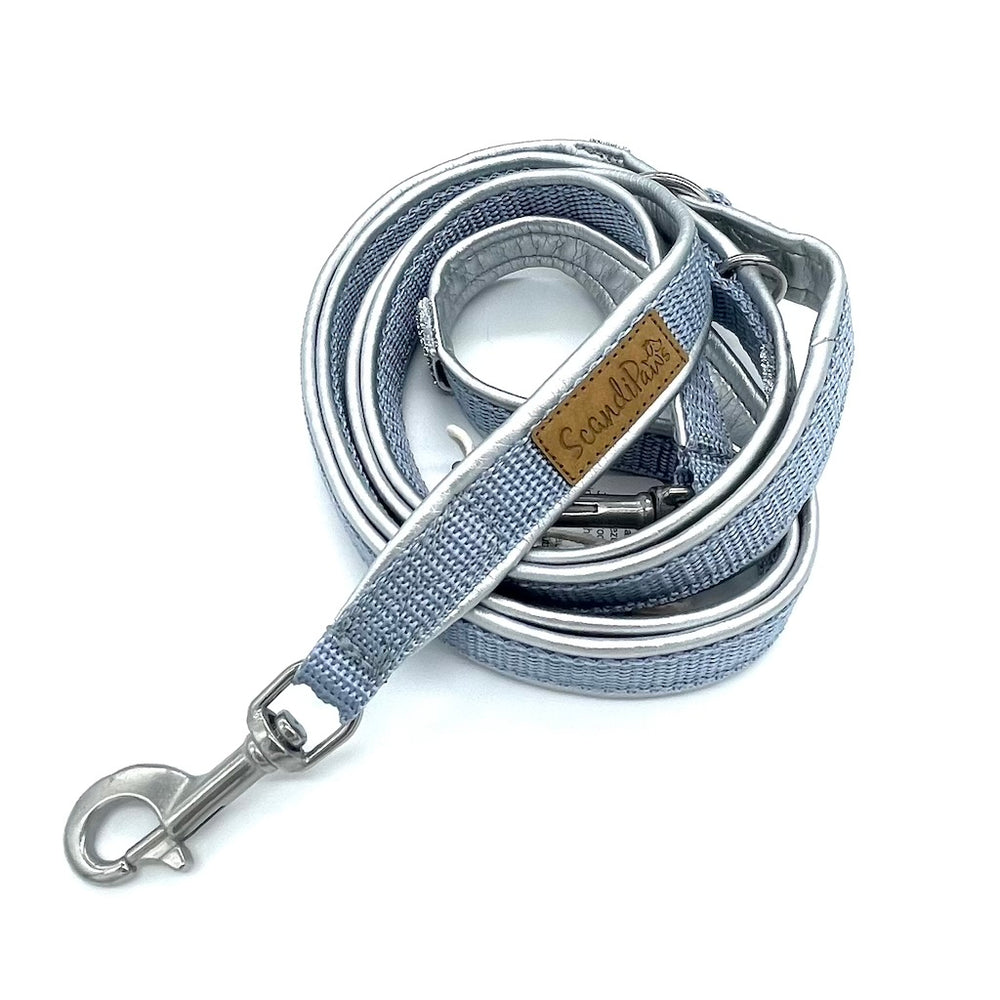 Hundeleine Metallic Silber Grau von ScandiPaws