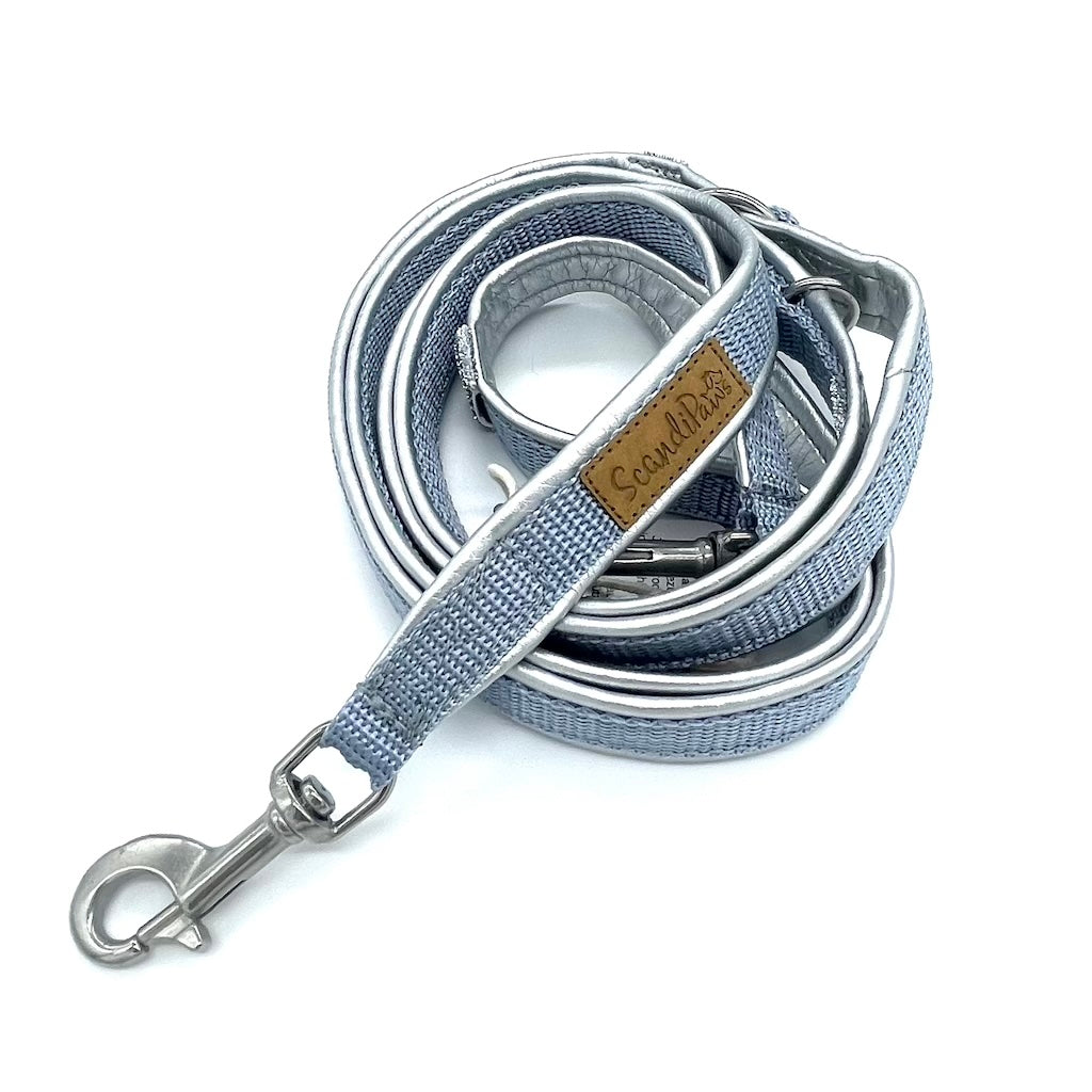 Hundeleine Metallic Silber Grau von ScandiPaws