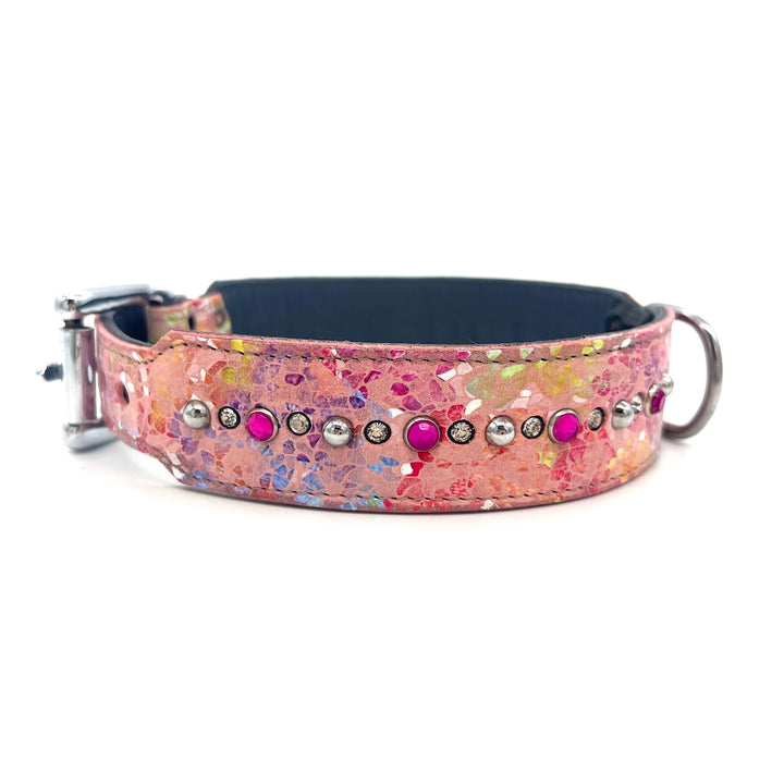 Hunde Lederhalsband Rosa