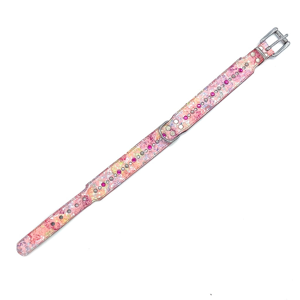 Hunde Lederhalsband Rosa