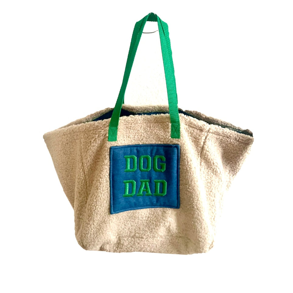 Hundebesitzer DOGDAD Hundepapa Wendetasche Shopper Teddy Jeans Grün