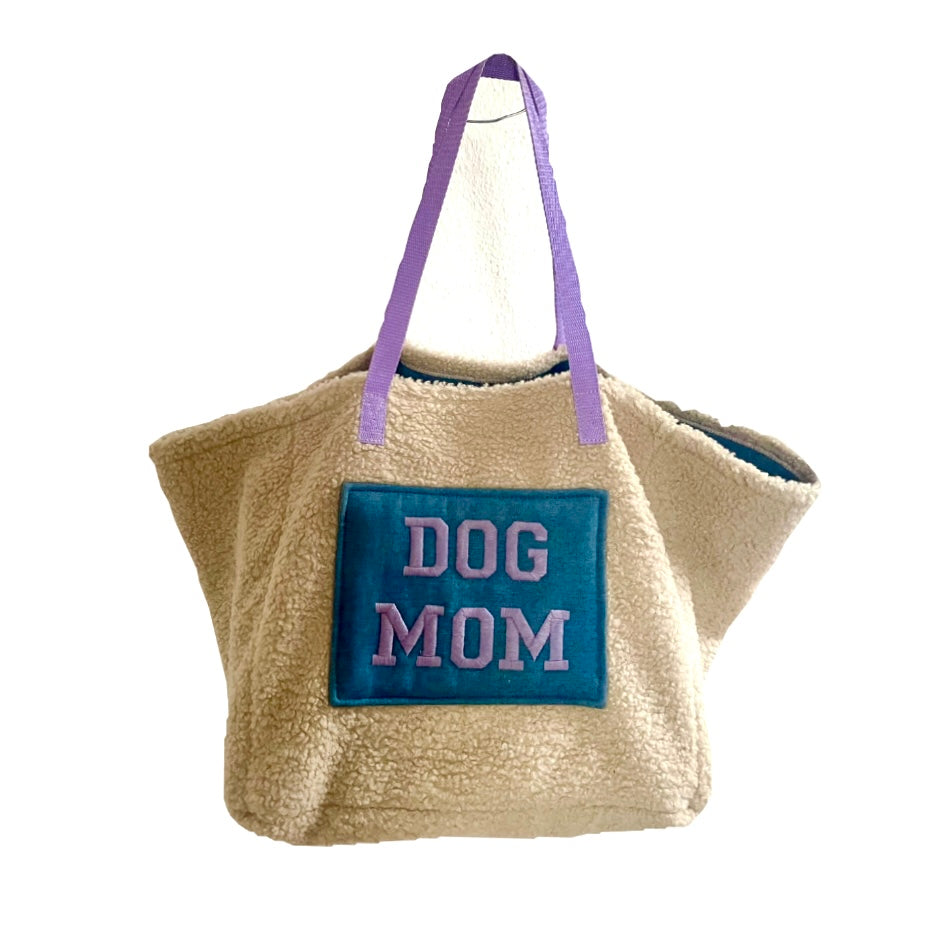 Hundebesitzer DOGMOM Hundemam Wendetasche Shopper Teddy Jeans Lila Flieder