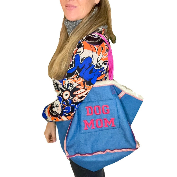 DogMum DogMom Tasche Wendetasche Shopper Shoppen Fashion Teddy Jeans  Pink