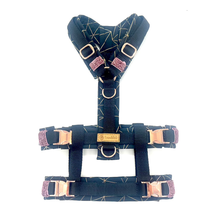 Sicherheitsgeschirr für Hunde Safety Adapter Schwarz Rosegold