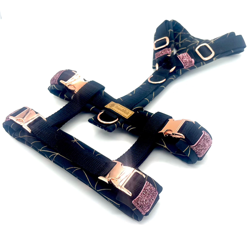 Sicherheitsgeschirr für Hunde Safety Adapter Schwarz Rosegold