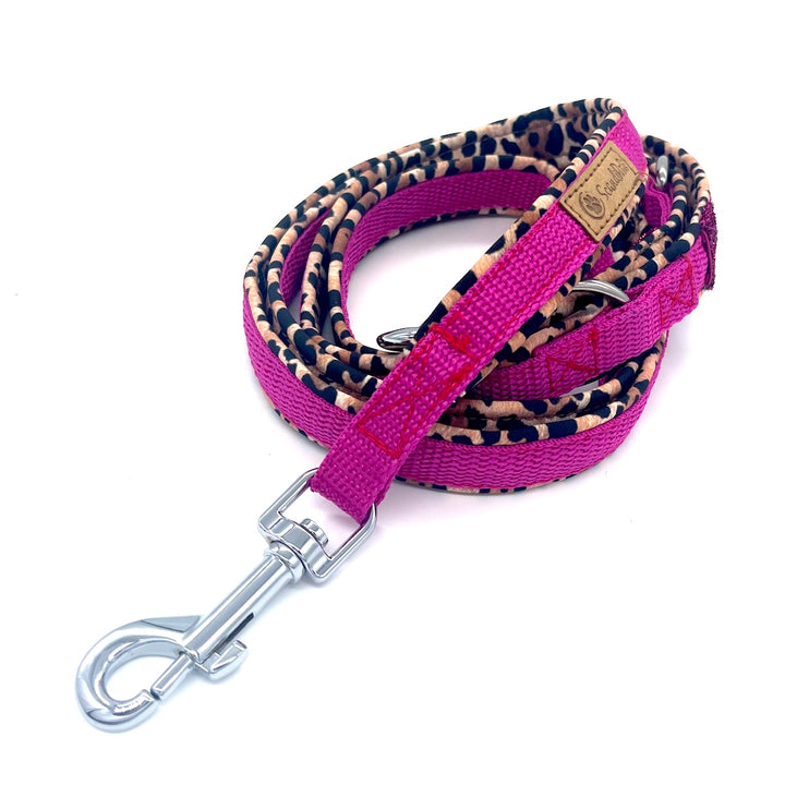 ScandiPaws Hundeleine Softshell crazy Pink Leo pink leopard