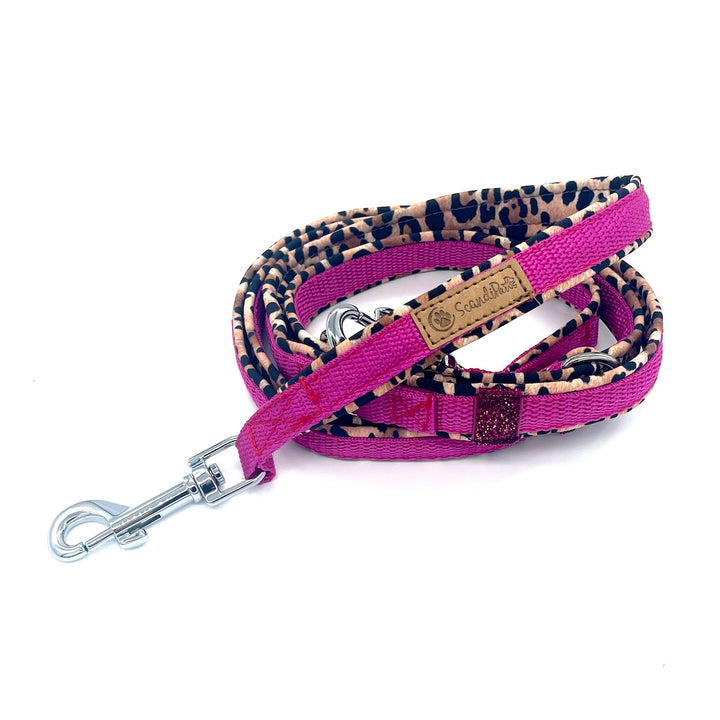 ScandiPaws Hundeleine Softshell crazy Pink Leo pink leopard