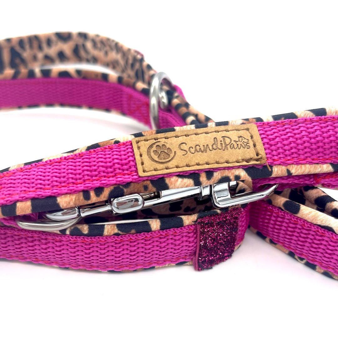 ScandiPaws Hundeleine Softshell crazy Pink Leo pink leopard