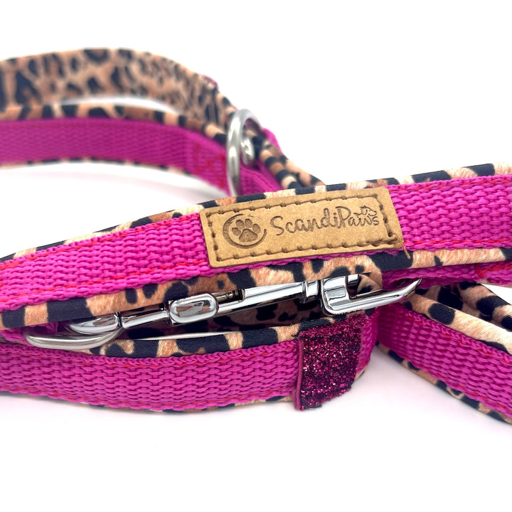 ScandiPaws Hundeleine Softshell crazy Pink Leo pink leopard